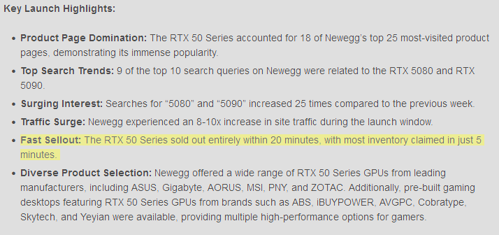 Newegg RTX 5090 Tedarik