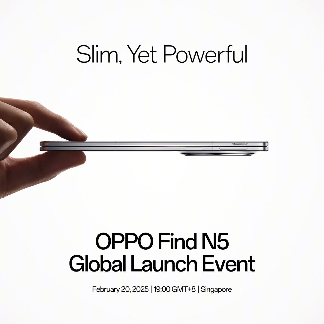 Oppo bulma N5 özellikleri ve fiyatlandırma 20 Şubat lansman etkinliğinde detaylandırılacak. | Resim Kredisi - Oppo - En ince Katlanabilir Oppo Bul N5, 45 kiloluk Kettlebell'i bizim için salladığı için çiviler kadar zor