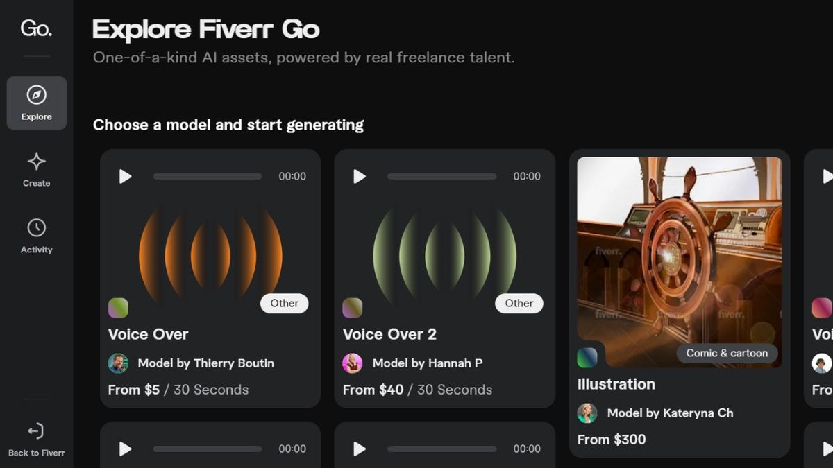 Fiverr Go Arayüzü Fiverr Go Arayüzü