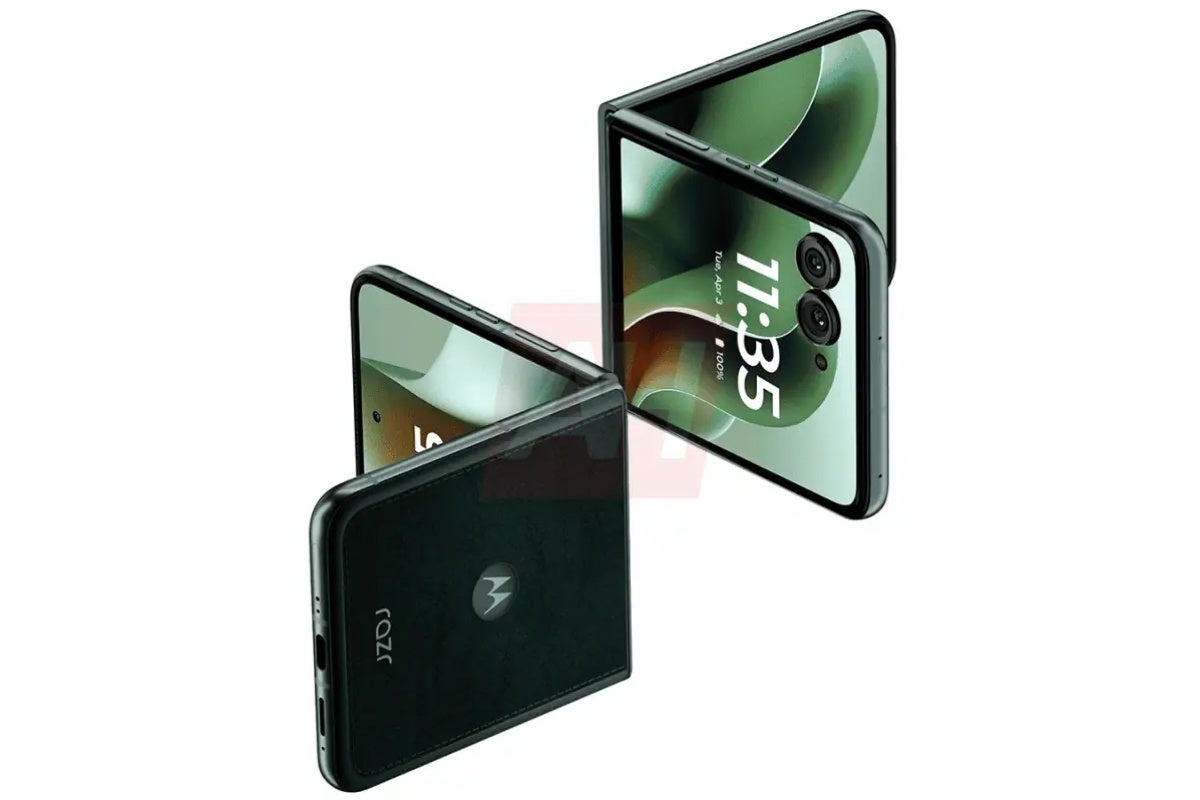 Sızan Razr Plus (2025) Görüntü Telefonun iki ekranı