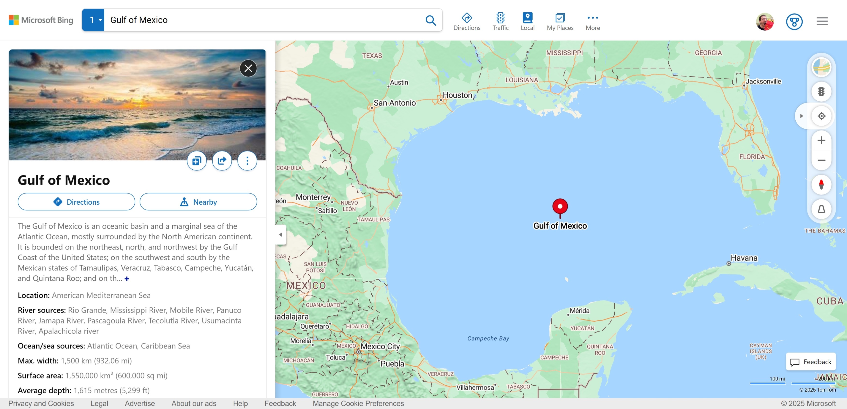 Bing Haritalarda Meksika Körfezi