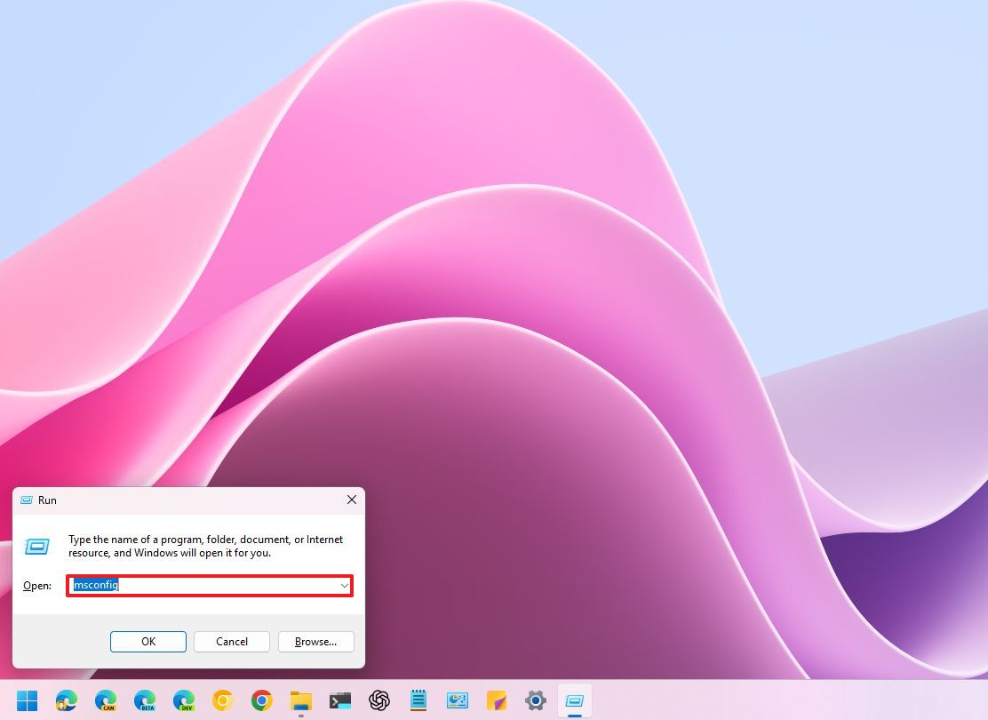 Run'dan Msconfig lansmanı