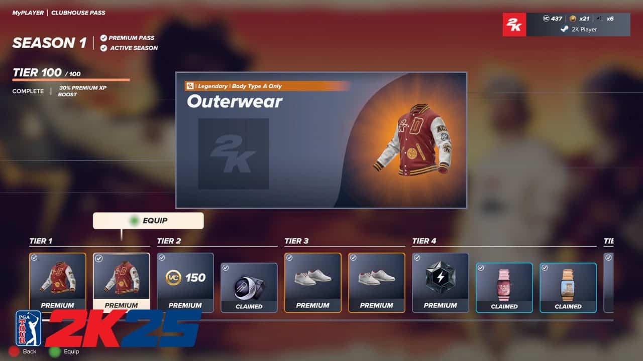 PGA Tour 2K25 Clubhouse Pass Ödül Pisti 1 - Dışyhaven PGA 2K25