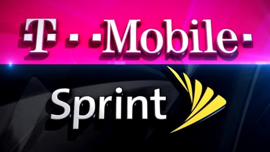 Sprint'in Wordmark'ın üstünde ikonik T-Mobile Wordmark.