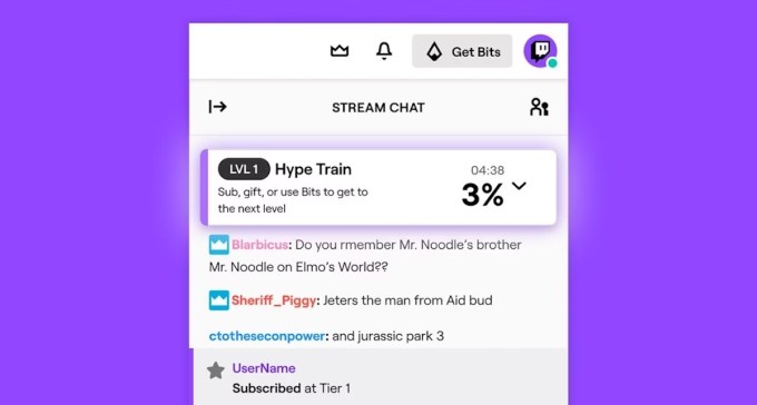 Twitch'in 2020'de piyasaya sürülen hype tren özelliği