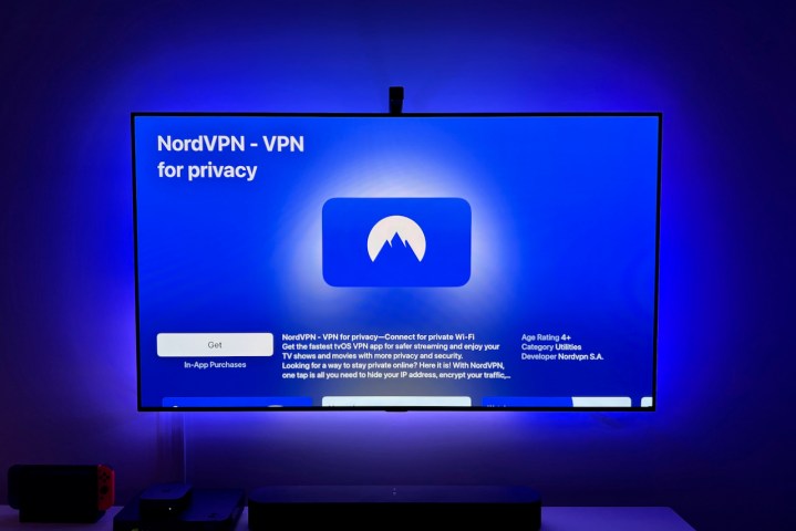 Apple TV'deki App Store'daki Nordvpn uygulaması.