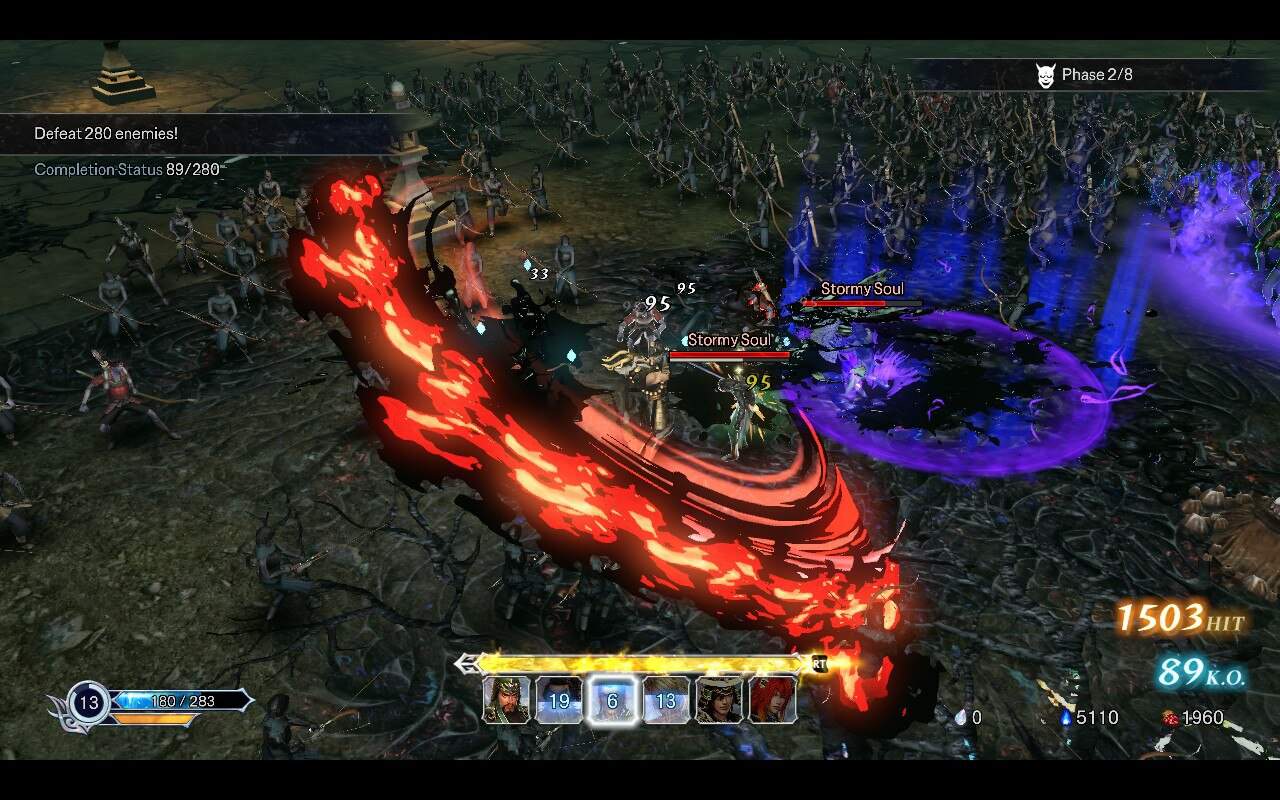 Warriors Abyss Savaş Ekran Görüntüsü - The Outerhaven Tadakatsu Honda, Warriors Abyss yeraltı düşmanlarını yenen Abyss