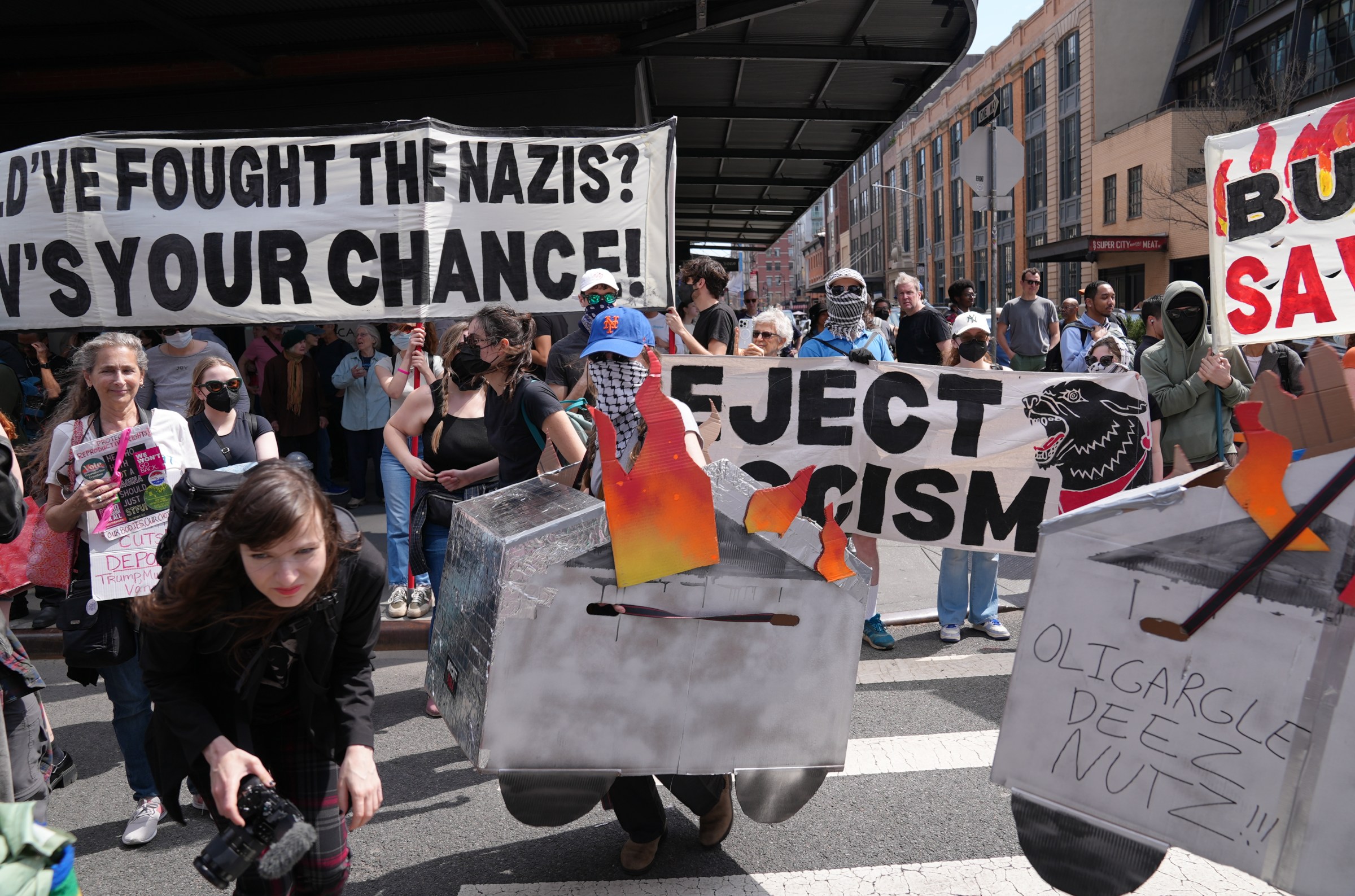 New York'taki Meatpacking bölgesinde bir protesto.