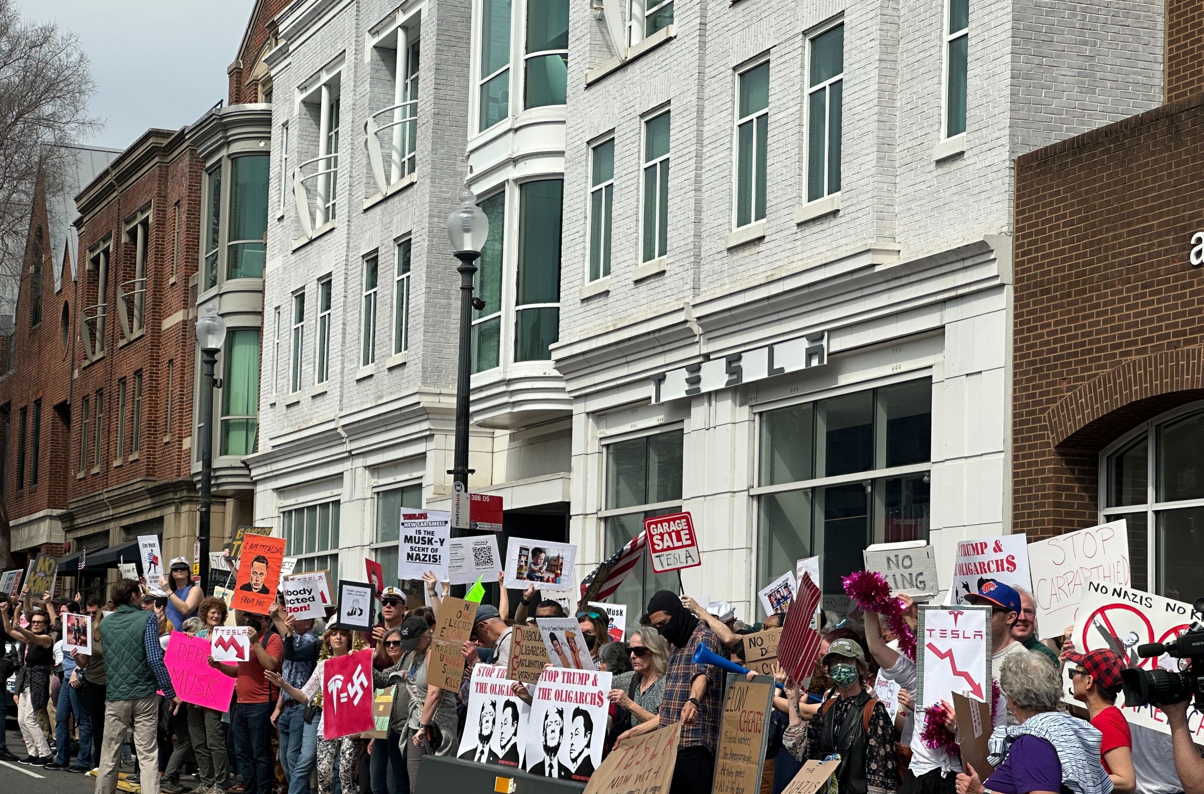 Georgetown, DC'de bir protesto.