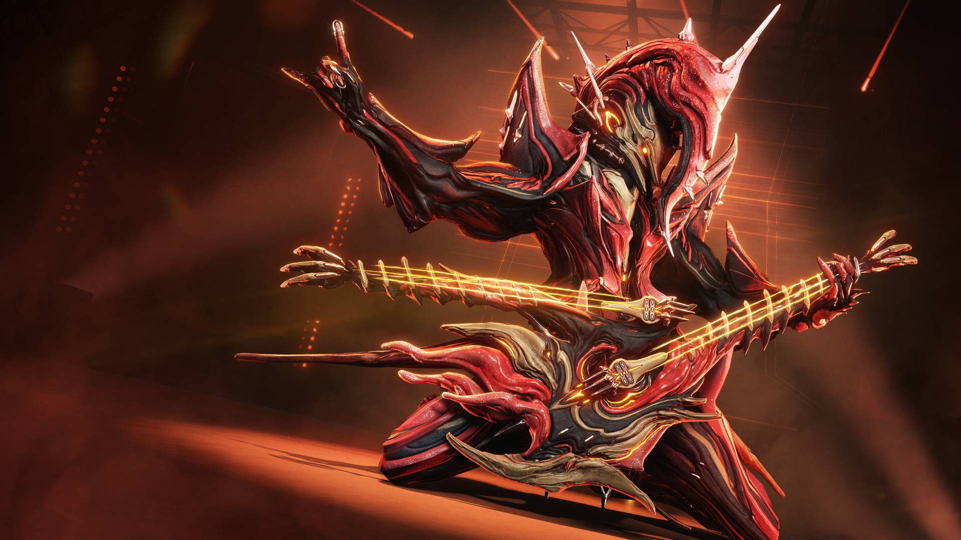 Warframe-1999-Techrot-Upore-Upore-Release-Date-Date-Technosit-Technosit-Koda-New-Defense-Mode Warframe 1999'un muazzam yeni güncellemesi Tapınak, iki yeni mod, erkek bandı patronları ekliyor: kırmızı mohawk kaya slaytlı bir uzaylı robotu, gitarlarında kırmızı aydınlatılmış bir sahnede tıngırdatırken metal boynuzları fırlatıyor