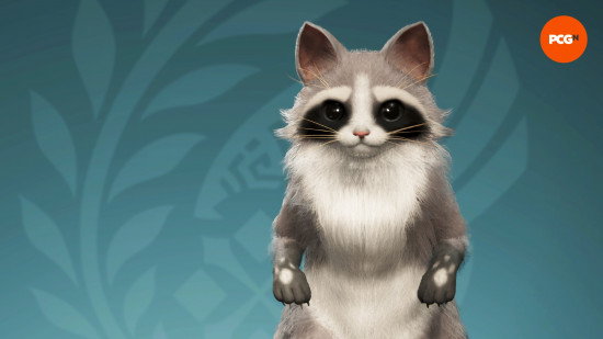 Monster Hunter Wilds Palico Tasarım Kodları: Bir Palico, Monster Hunter Wilds karakter yaratma aracında bir rakun benziyor.