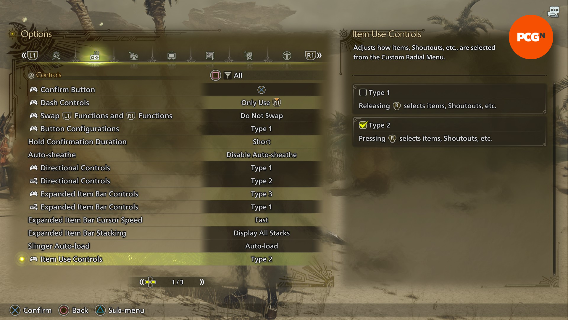 Monster-Hunter-Wilds-Options-Menu-Changes Monster Hunter Wilds - Değişiklikleri gösteren bir seçenek menüsü.