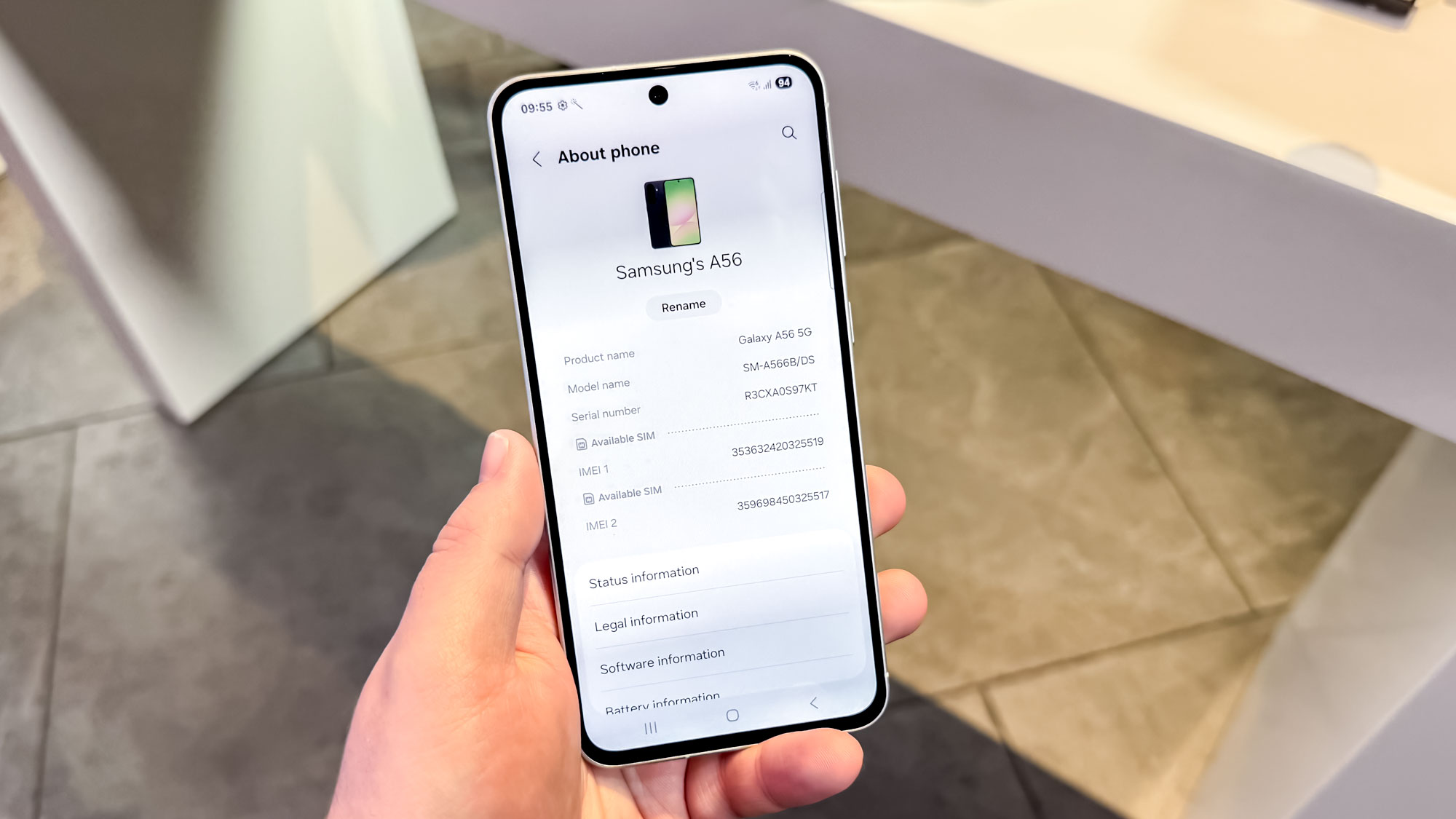 Samsung Galaxy A56 ekran