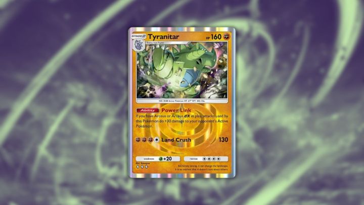 Pokemon TCG cebinde tyranitar kartı.