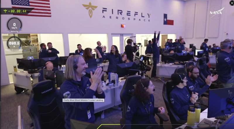 Özel ay Lander Blue Ghost Aces Moon touchdown NASA için özel bir teslimat ile