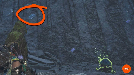 Monster-Hunter-Wilds-Gillopod-Location-Pcgamesn Monster Hunter Wilds'teki Pilopod arasında vurgulanmış bir gillopod.