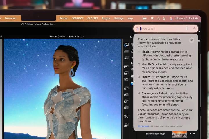 MacOS Sequoia'da Apple Intelligence ile kullanılan Siri'ye yazın.