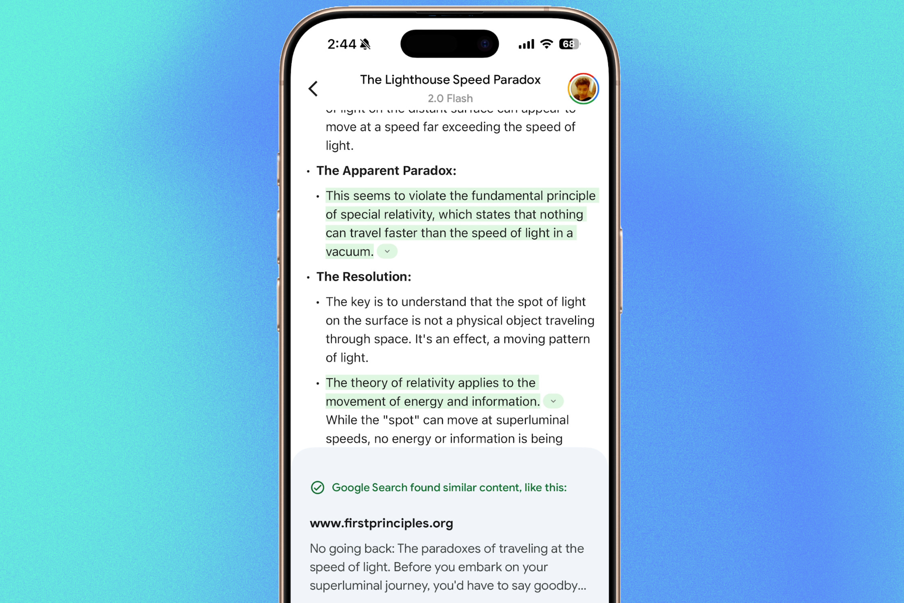 İPhone'da web bağlantısı ile İkizler Yanıtı.