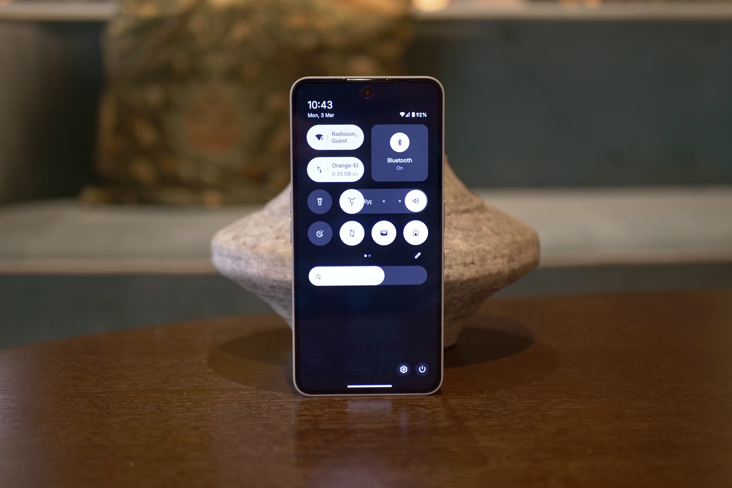 Hiçbir şey telefon 3A Profesyoneller Hızlı Ayarlar menüsü.