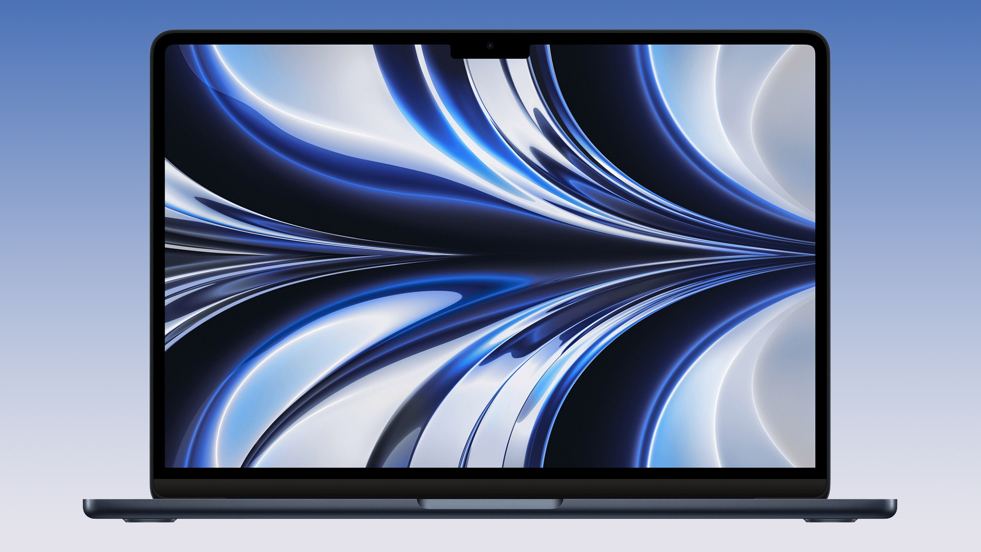 Apple MacBook Air M2 mavi arka planda
