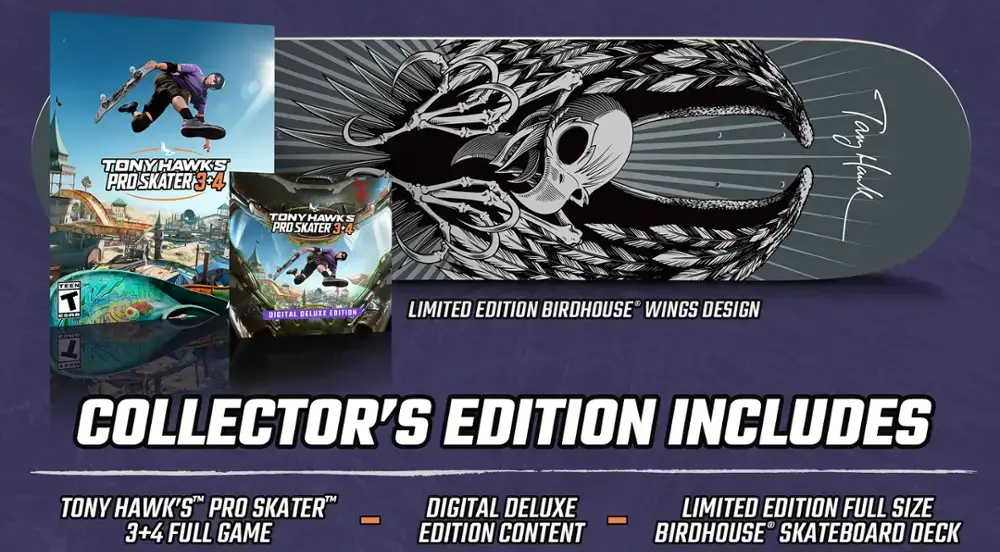 Tony Hawk'ın Pro Skater 3+4 Remastered Collector's Edition'da her şey dahil