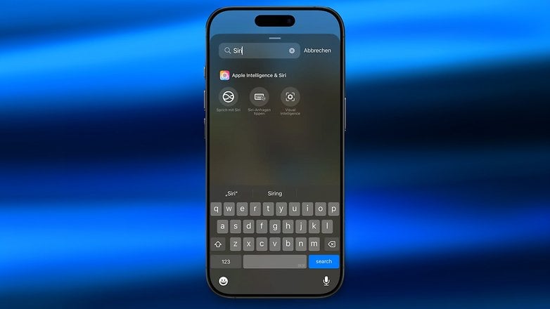 Siri arama ve aşağıdaki seçeneklerle iPhone ekranı.