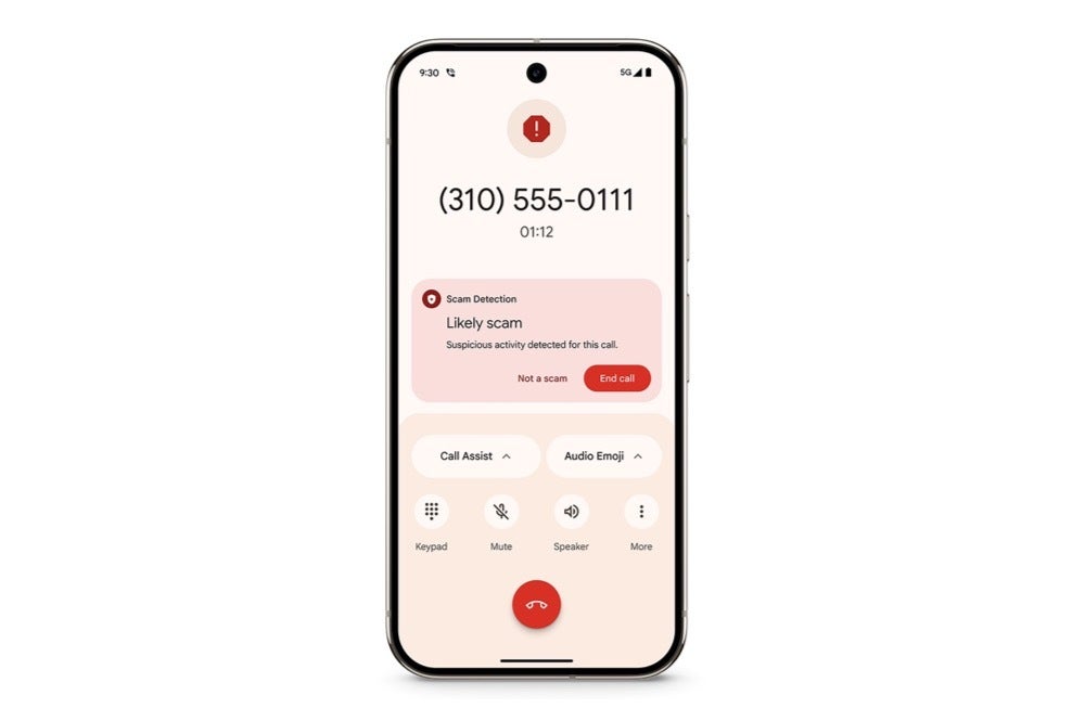 Pixel 9 Pro'da Google Scam Algılama Tarafından Telefon Ekran Görüntüsü