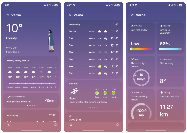 Hava daha bilgilendirici bir yeniden tasarımla gelir. | Resim Kredisi - Phonearena - Bir UI 7 Açık Beta Bu Galaxy Telefonlarında Birkaç Saatte Damla