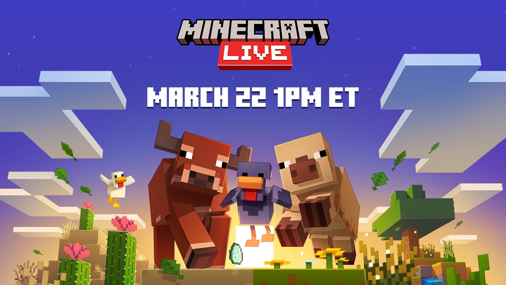 Minecraft Live için kahraman görüntüsü.