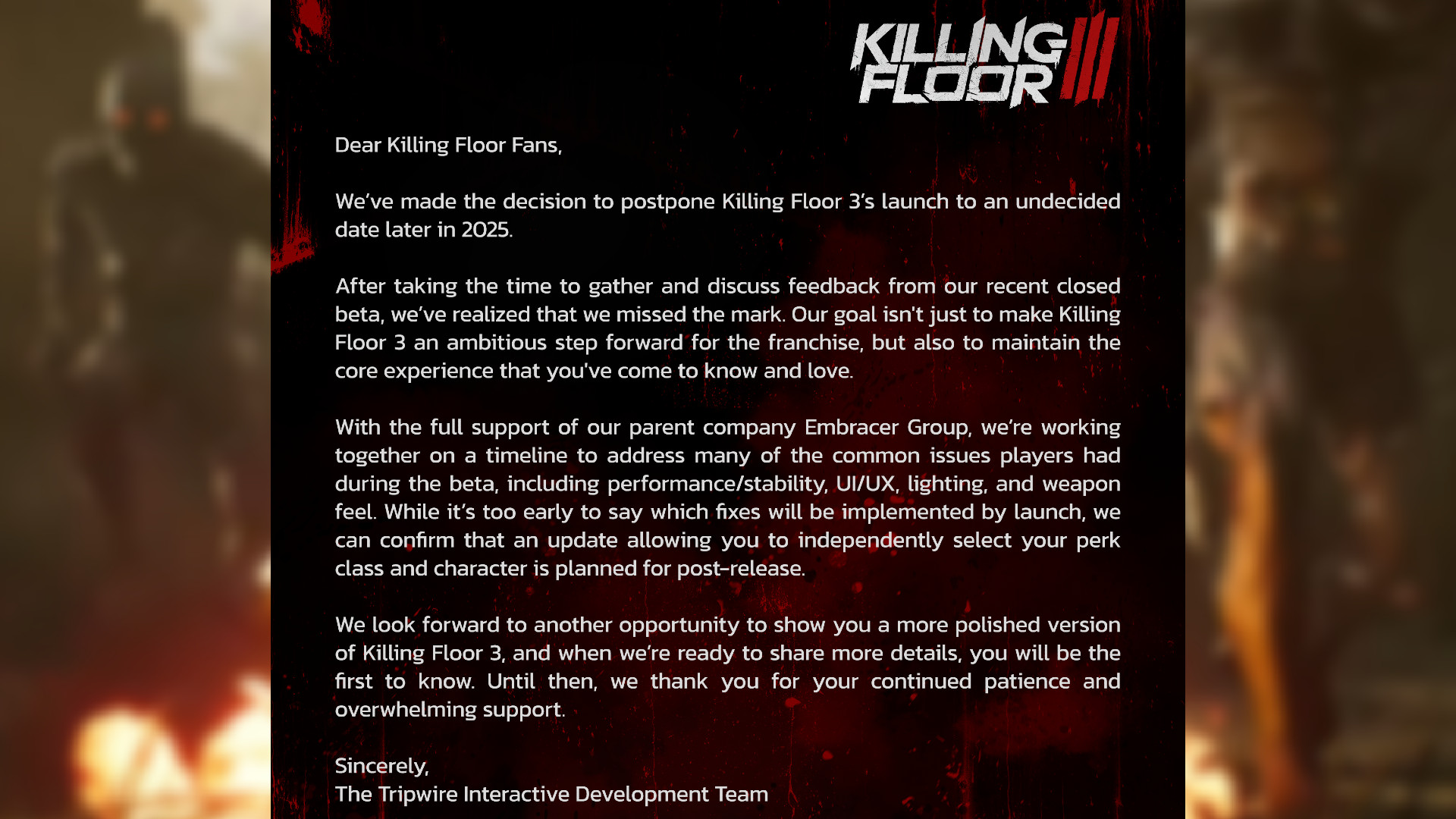 Killing-Floor-3-Postponed-Steped-Tipwire-interaktif Öldürme Kat 3 - Tripwire Interactive Beyan:
