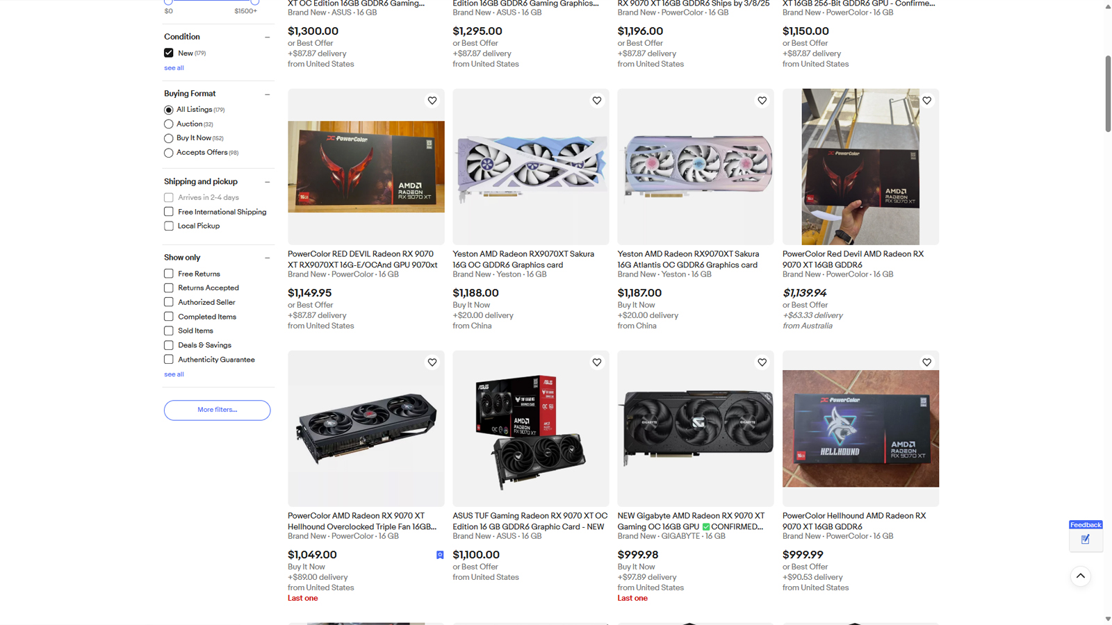 Newegg'de Stok Dışı AMD RX 9070XT