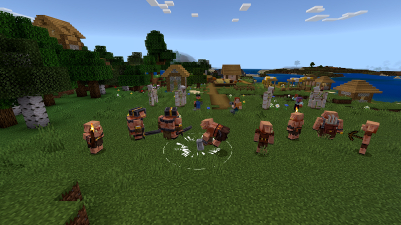 Bir Minecraft filminin yeni piglin düşmanlarını gösteren ekran görüntüleri