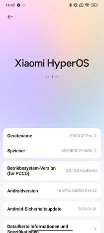 POCO X7 Pro'daki Hyperos 2'deki ayarlar