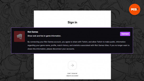 Valorant-Twitch-Drops-Connect Valorant seğirme damlaları için hesapları bağlamak için oturum açma ve bağlantı kutuları.