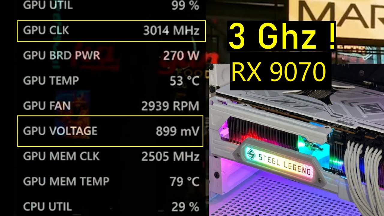 Overclock Test ve Astrocting ASROCK RADEON RX 9070 Steel Legend (Endonezya) - YouTube