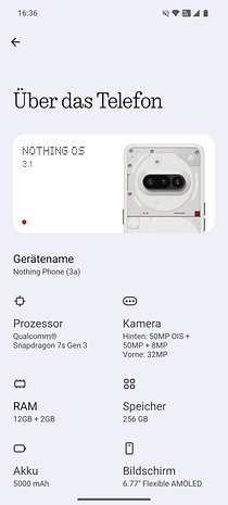 Ayarlar ekran görüntüsü hiçbir şey telefon 3a