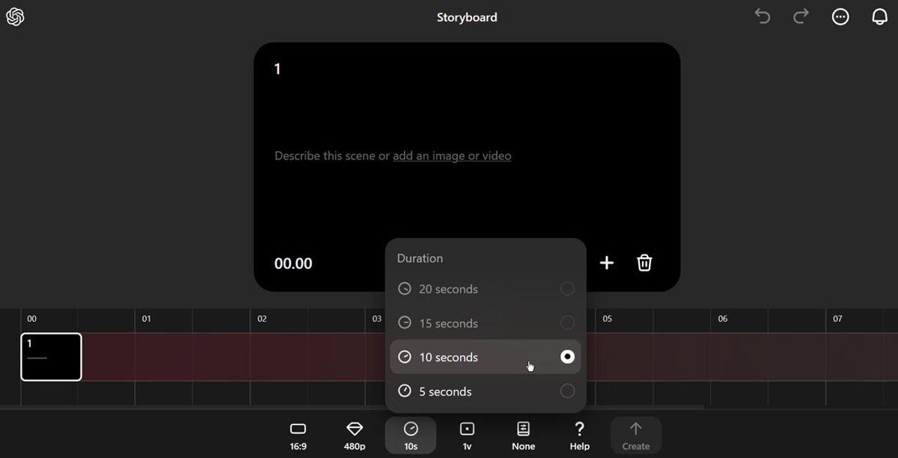 Storyboard'un özelliklerini ayarlayın