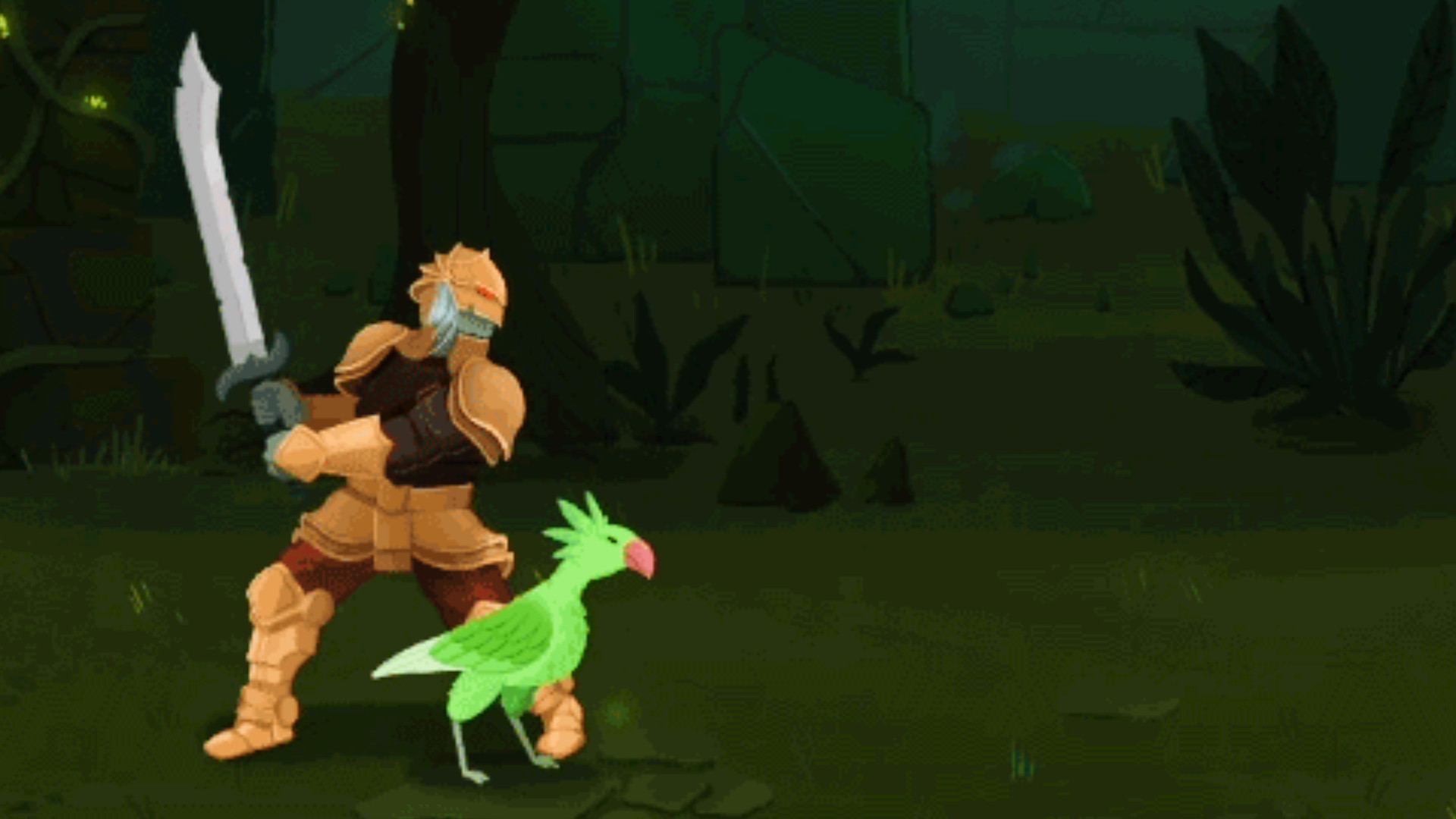 Slay the Spire 2 Görevleri - Ironclad, savaşta bel yüksekliğinde yeşil bir kuş katılır.