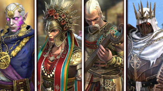 Raid Shadow Legends'ta yüksek katmanlı bir ekip oluşturan dört birim.