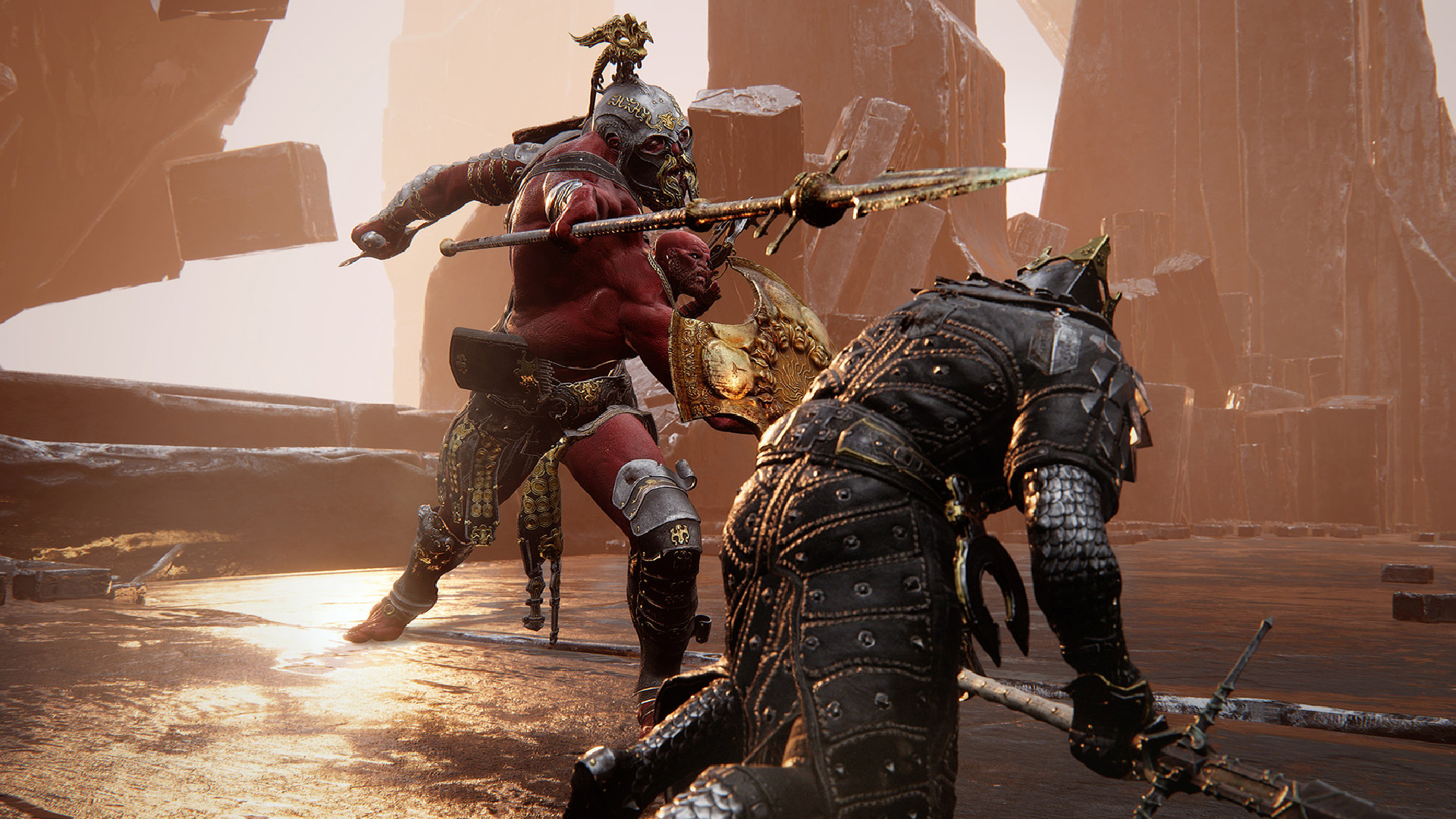 Mortal-Shell-Indie-Souls-RPG-Combat Mortal Shell - Oyuncu, ruh gibi RPG'de tehlikeli bir düşmanla savaşır.