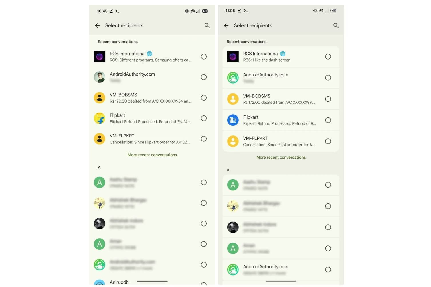 & Nbsp; ileri mesaj ekranı güncellenebilir. | Resim Kredisi - Android Authority - Google Mesajlar Grubu Konuşmaları çok daha neşeli olmak üzere