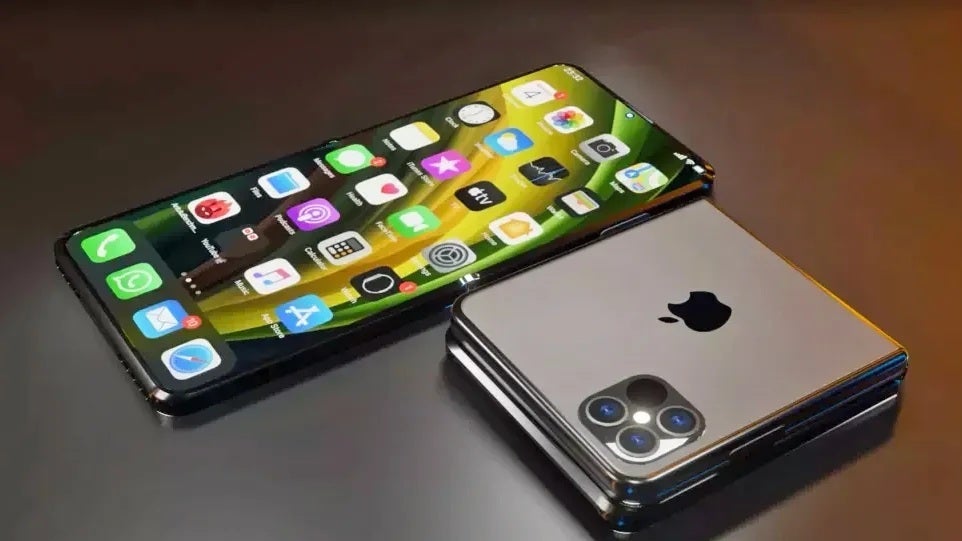 Bir iPhone flip'in konsept görüntüsü. | Resim Kredisi - iOS News Beta - Motorola'nın bir sonraki katlanabilirliği aslında Pixel Flip hayranları için iyi bir haber olabilir (ve kötü - Apple hayranları için)