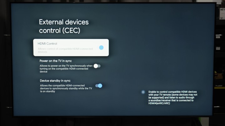 TCL CEC SYNC ayarları