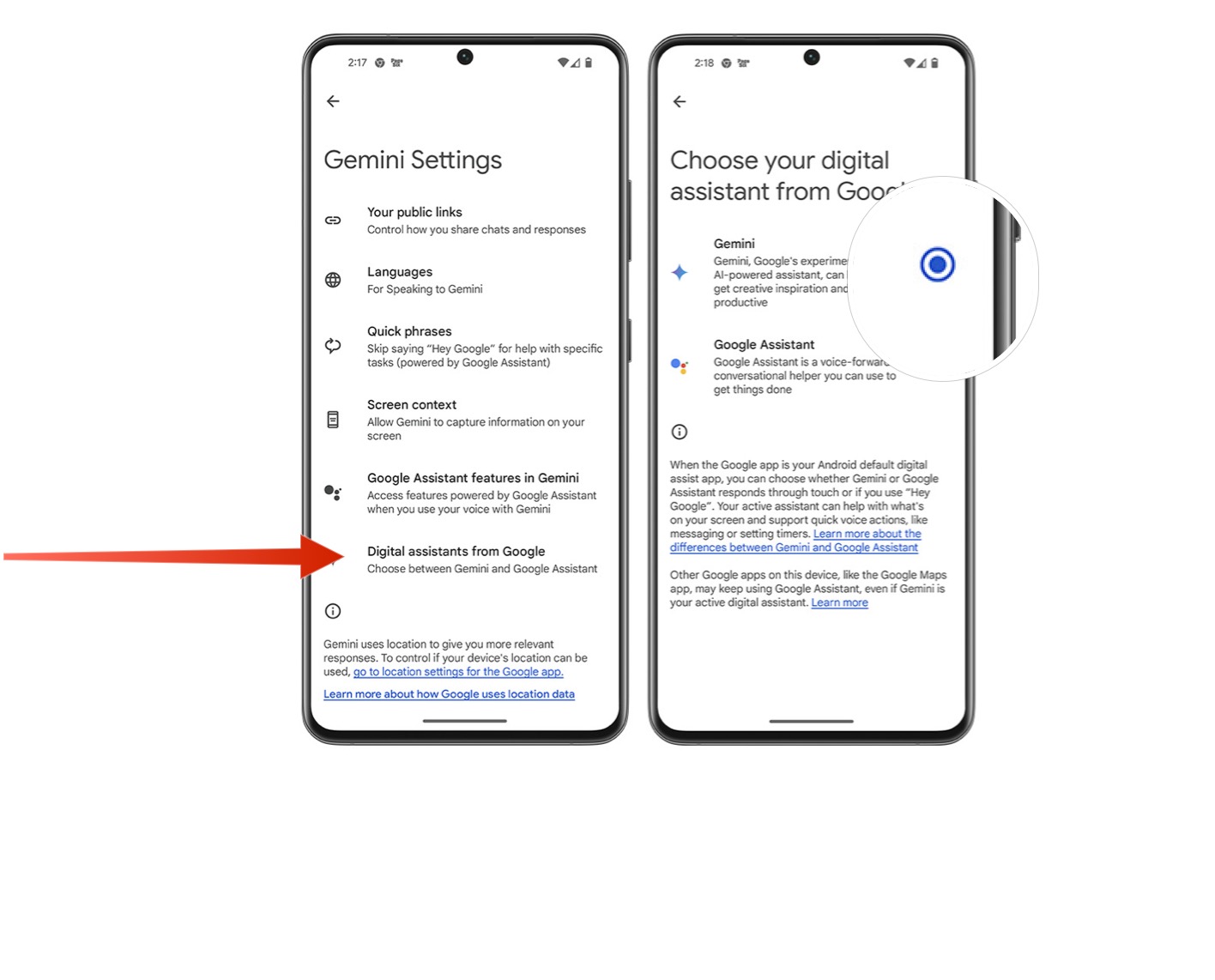 Android cihazınızdaki dijital asistanı Google Asistan'a değil Gemini olarak değiştirme adımları.