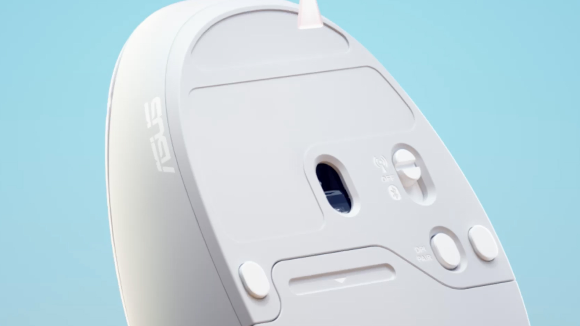Mavi arka plan üzerinde asus koku faresinin alt kısmı