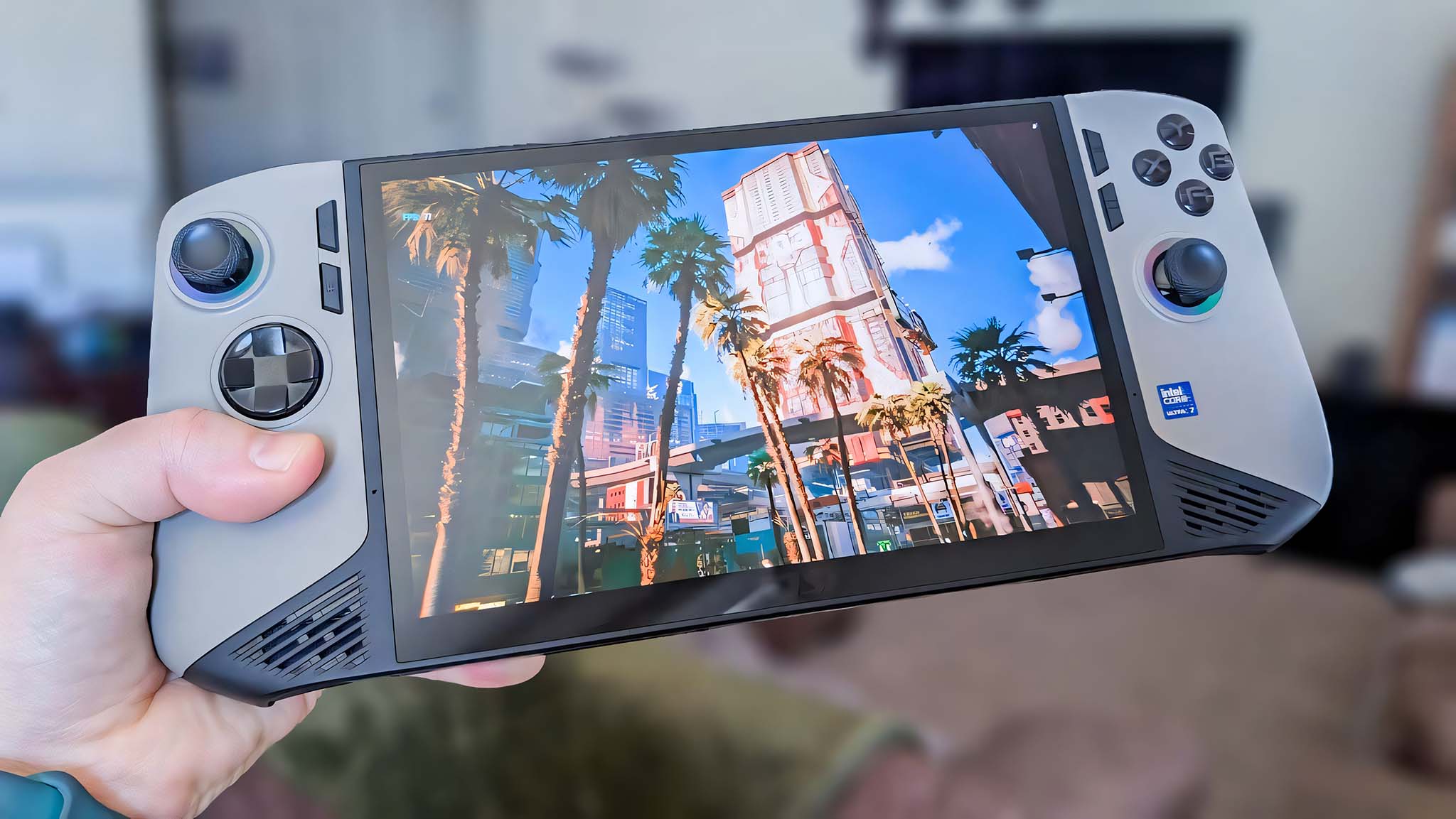 MSI Claw 8 AI+'da çalışan Cyberpunk 2077 karşılaştırması.