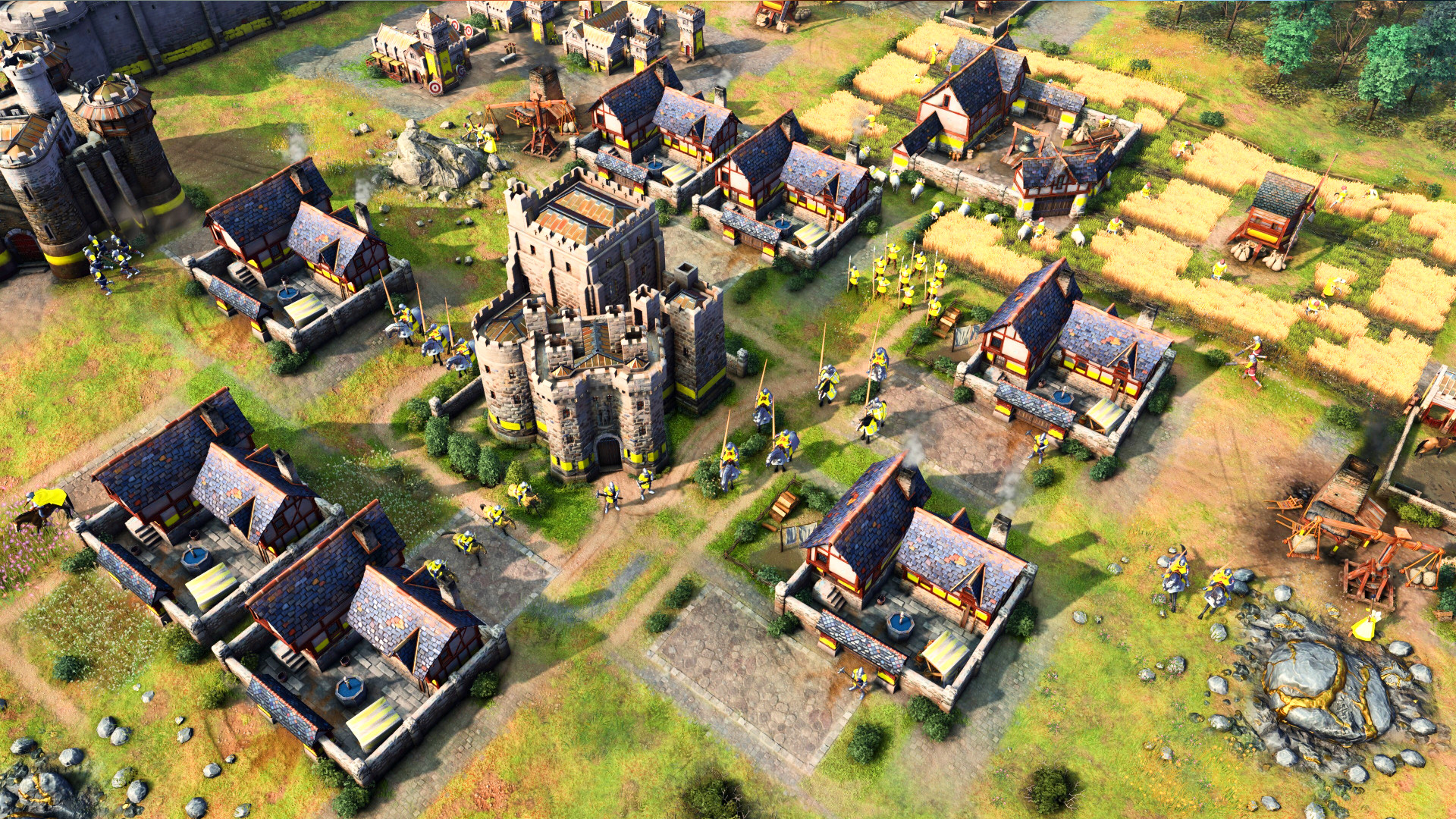 Empires Çağı-4-DLC-Cross-Rose Age of Empires 4 DLC - Tarihsel RTS oyununda ev Lancaster Binaları.