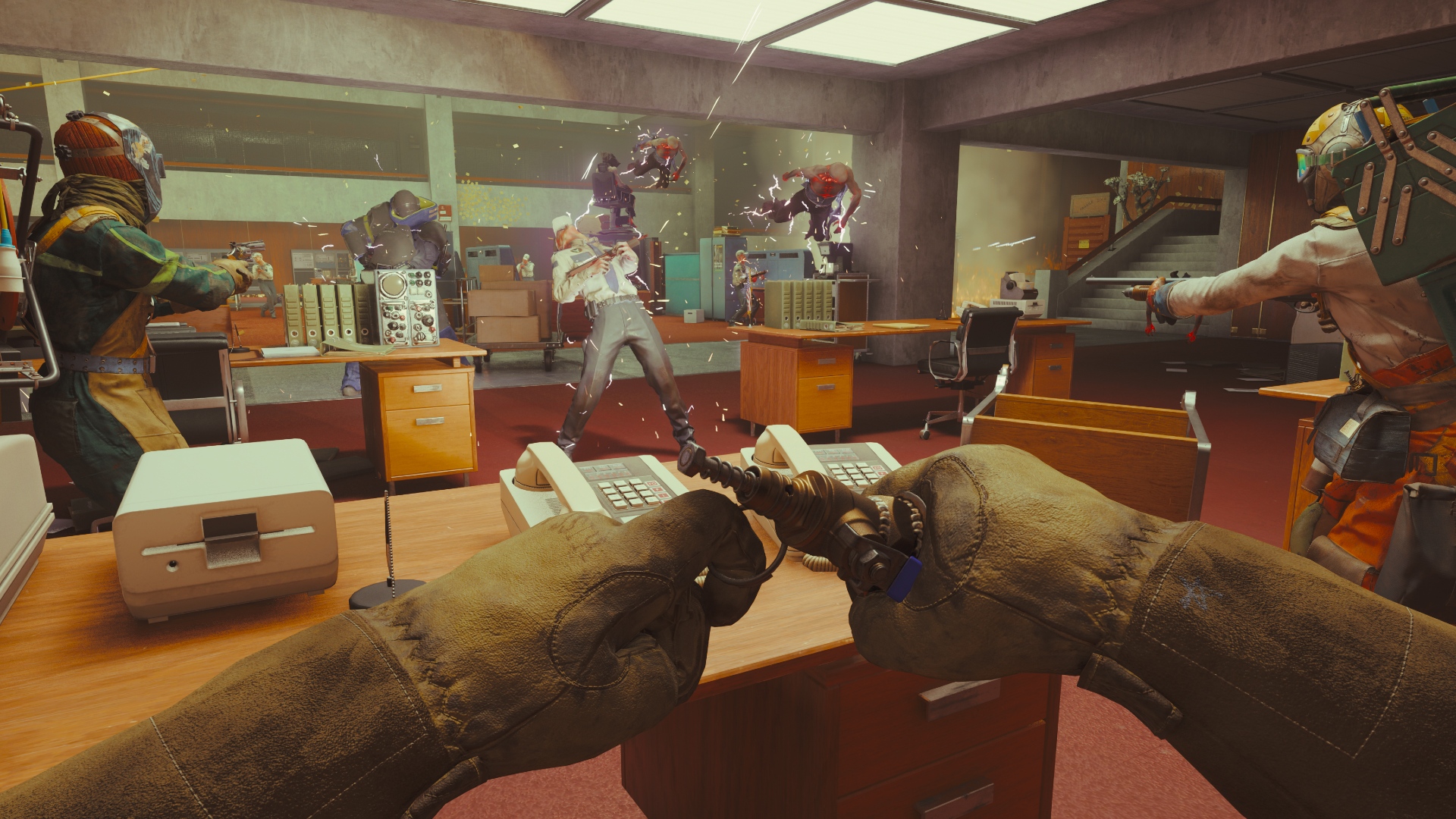 FBC-Firebreak-Co-OP-FPS FBC Firbreak: Bir Ofis Binasında Bir Çatışın Birinci Kişilik Görünümü