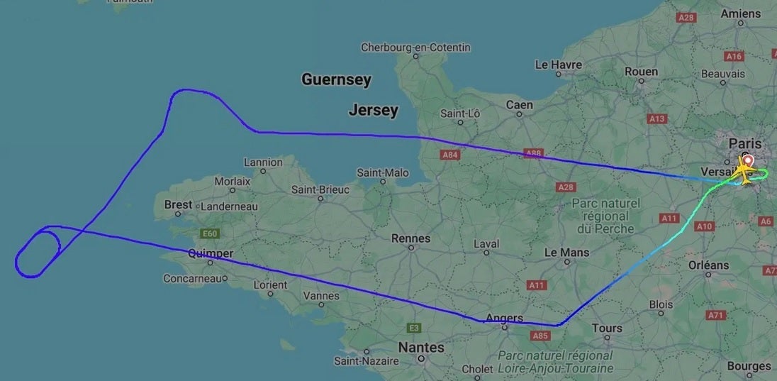 Grafik AF750 tarafından alınan rotayı göstermektedir.