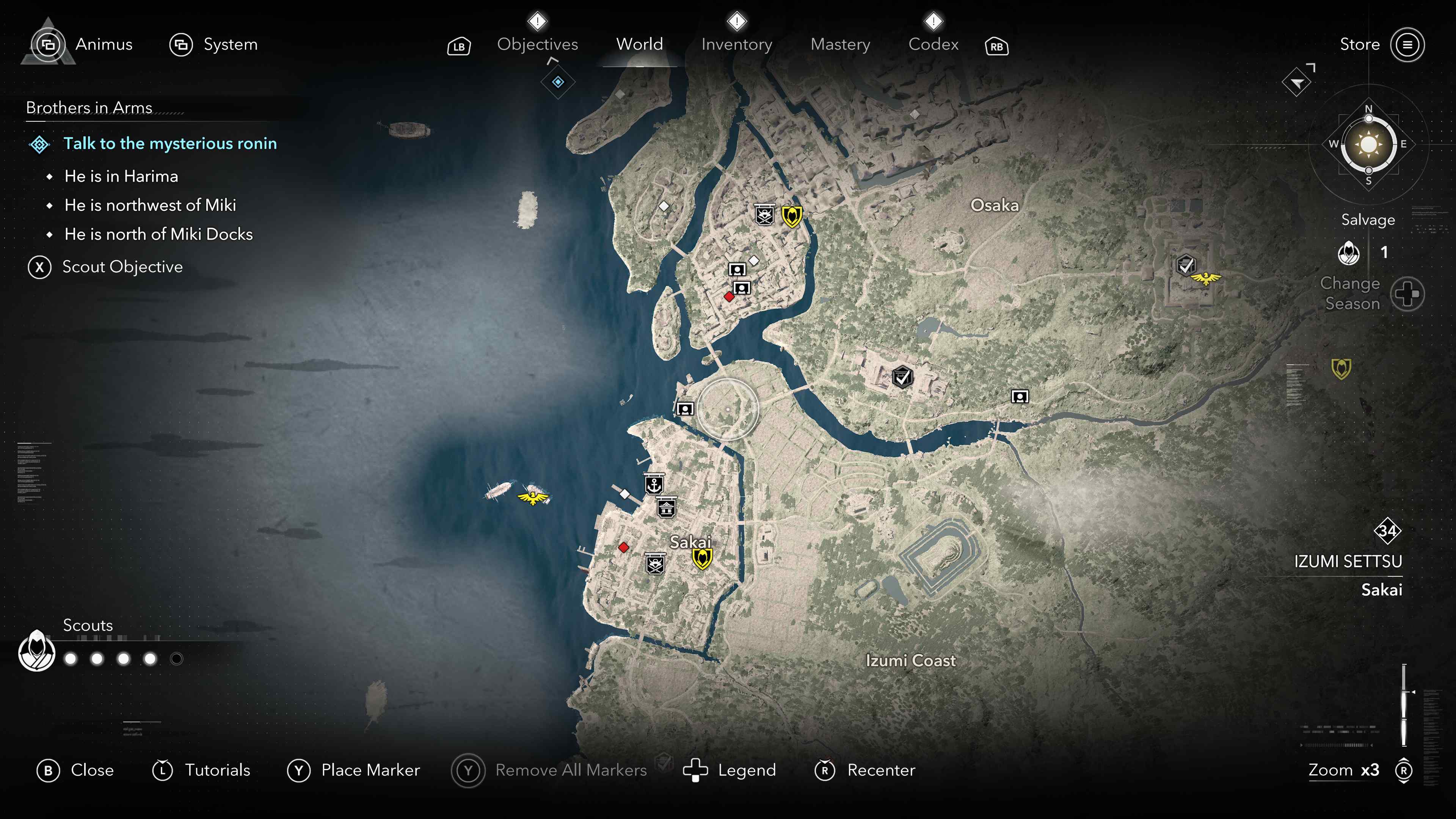 Xbox Serisi X'teki Assassin's Creed Shadows ekran görüntüsü.